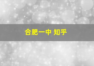 合肥一中 知乎